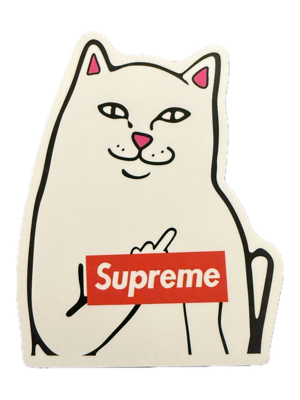 RIPNDIP Lord Nermal Cat Supreme Box Logo Parody Sticker Skate Streetwear
